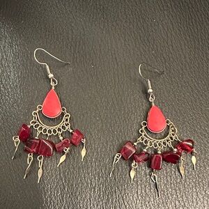 Elegant Red Dangle Earrings
